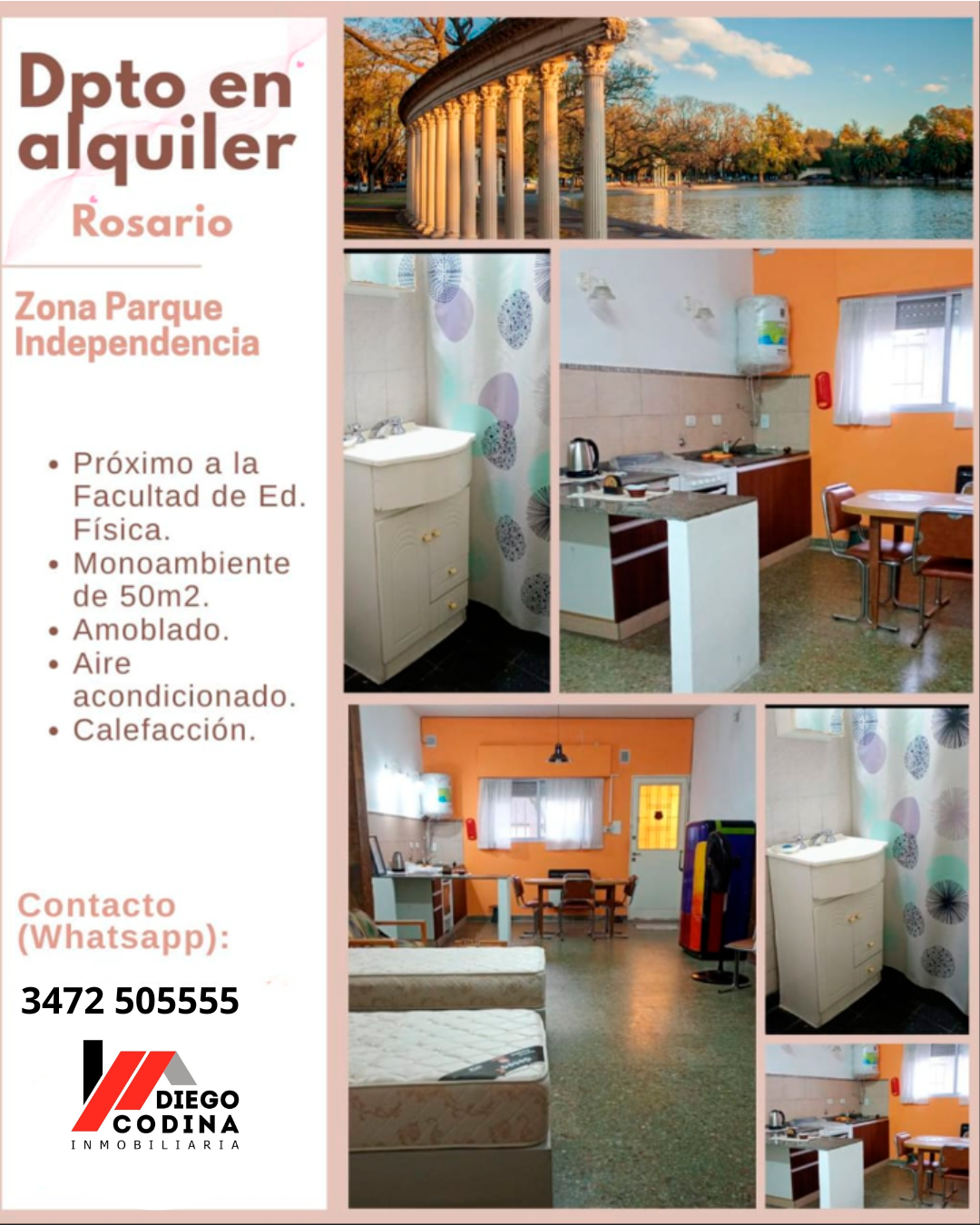 Departamento monoambiente Rosario